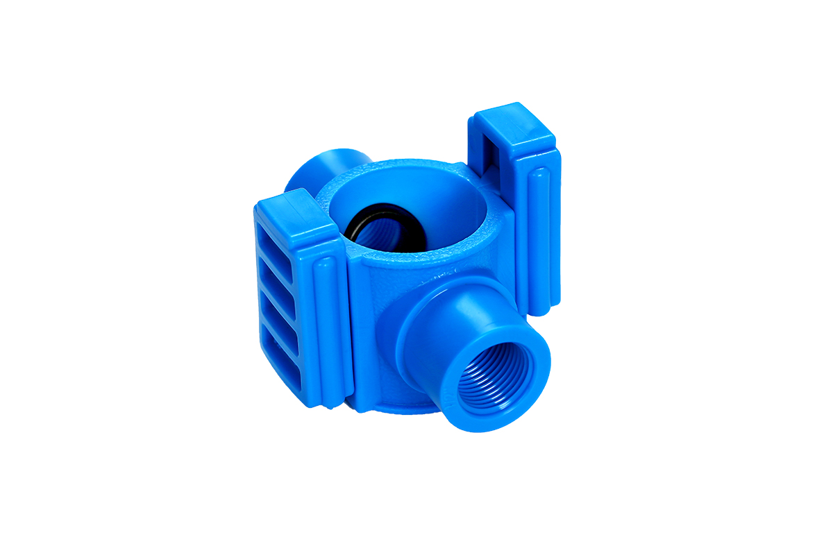 Double Outlet Slotted Clamp Saddle (with Stop)